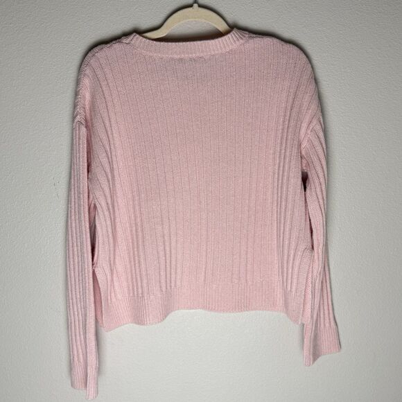 RAILS Joelle Rib Wool & Cashmere Sweater in Petal Melange Pink Size Small - Picture 5 of 9